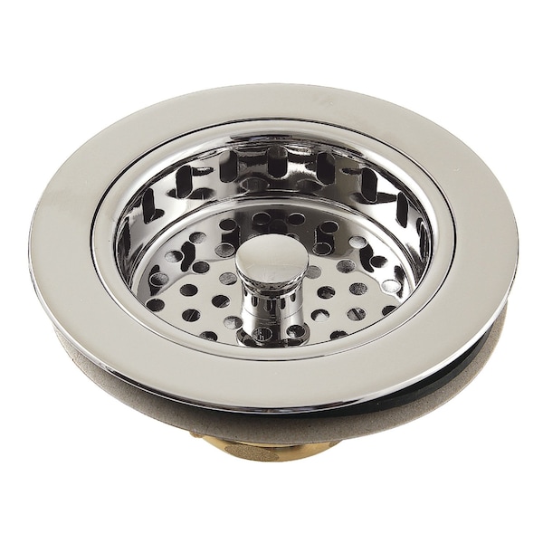 Kitchen Sink Basket Strainer, Polished Nickel